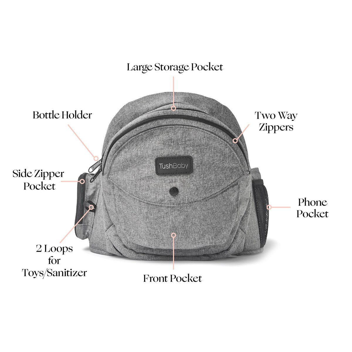 Tush Baby Carrier Grey or Black