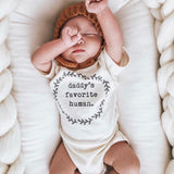 Daddys Favorite Human Organic Cotton Bodysuit | Short Sleeve