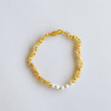 Raw Honey Amber + Pearl || Necklace