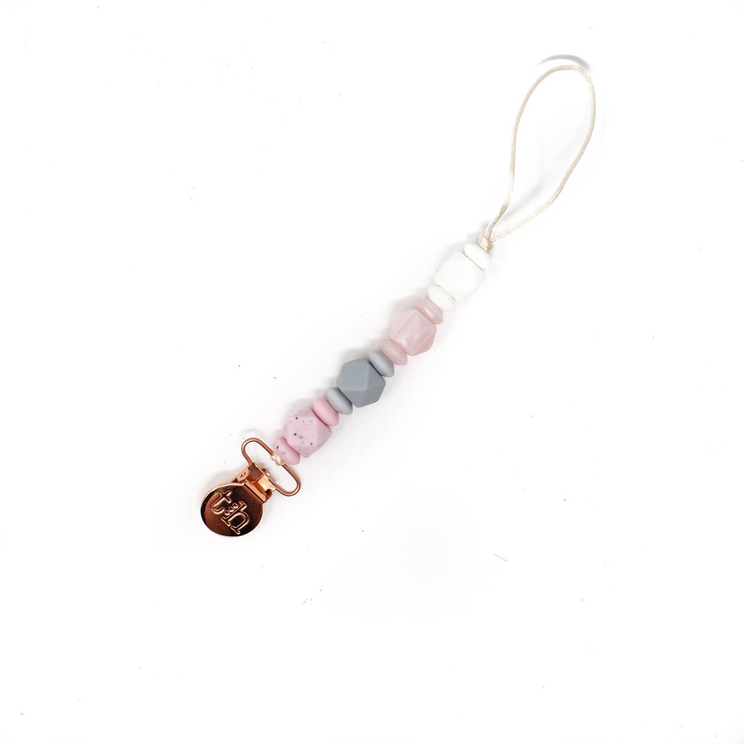Pacifier / Toy Clip - Jewel - Petite Pink Pearl
