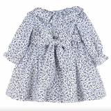 Roseship Blue Floral Pleated Dress