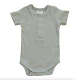 Sage Organic Cotton Ribbed Snap Bodysuit