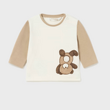 Long Sleeve White with Teddy Bear