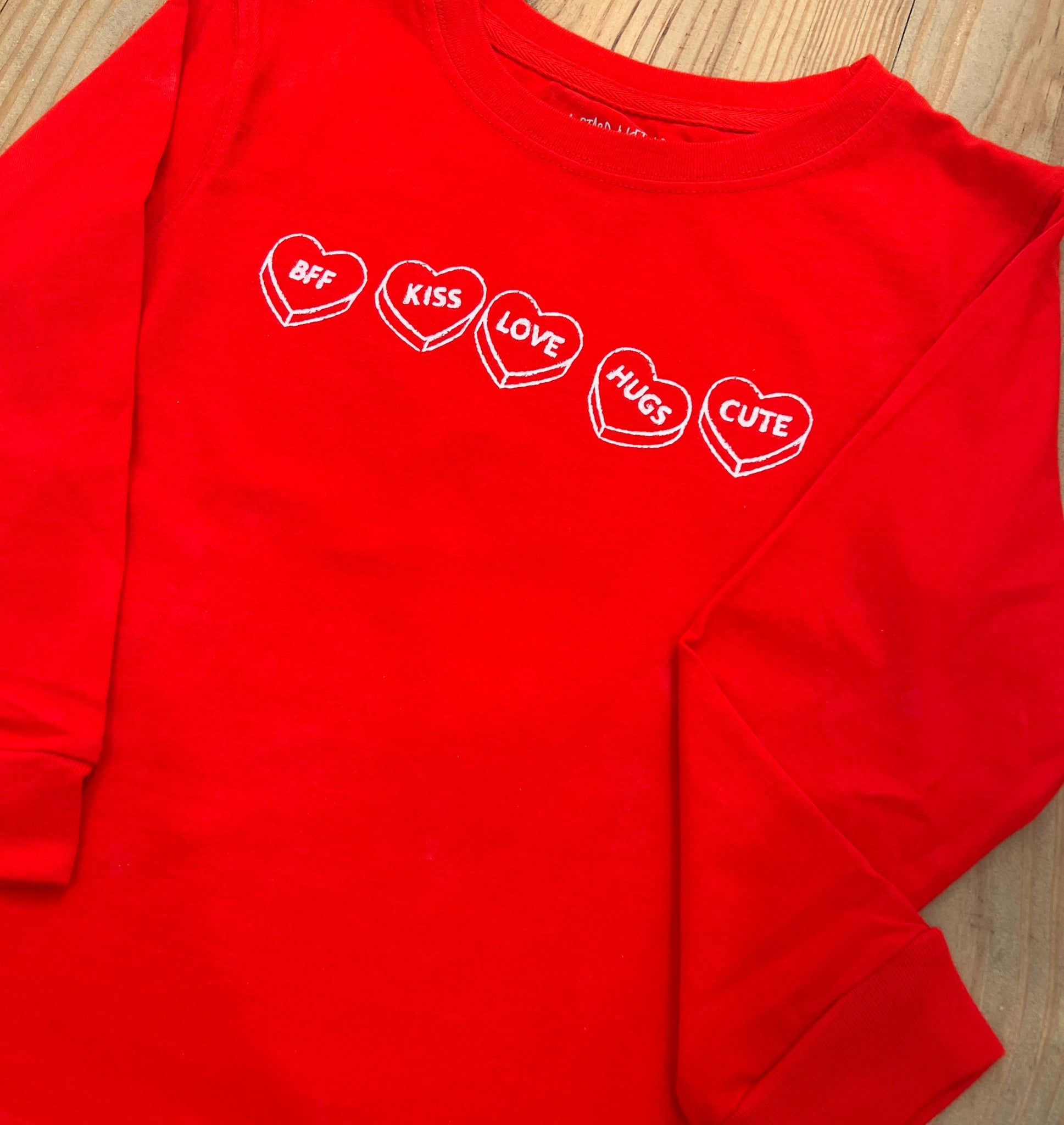 L/S Red Conversation Hearts T-Shirt