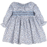 Roseship Blue Floral Pleated Dress