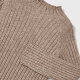 Turtle Neck Long Sleeve Sweater - Taupe