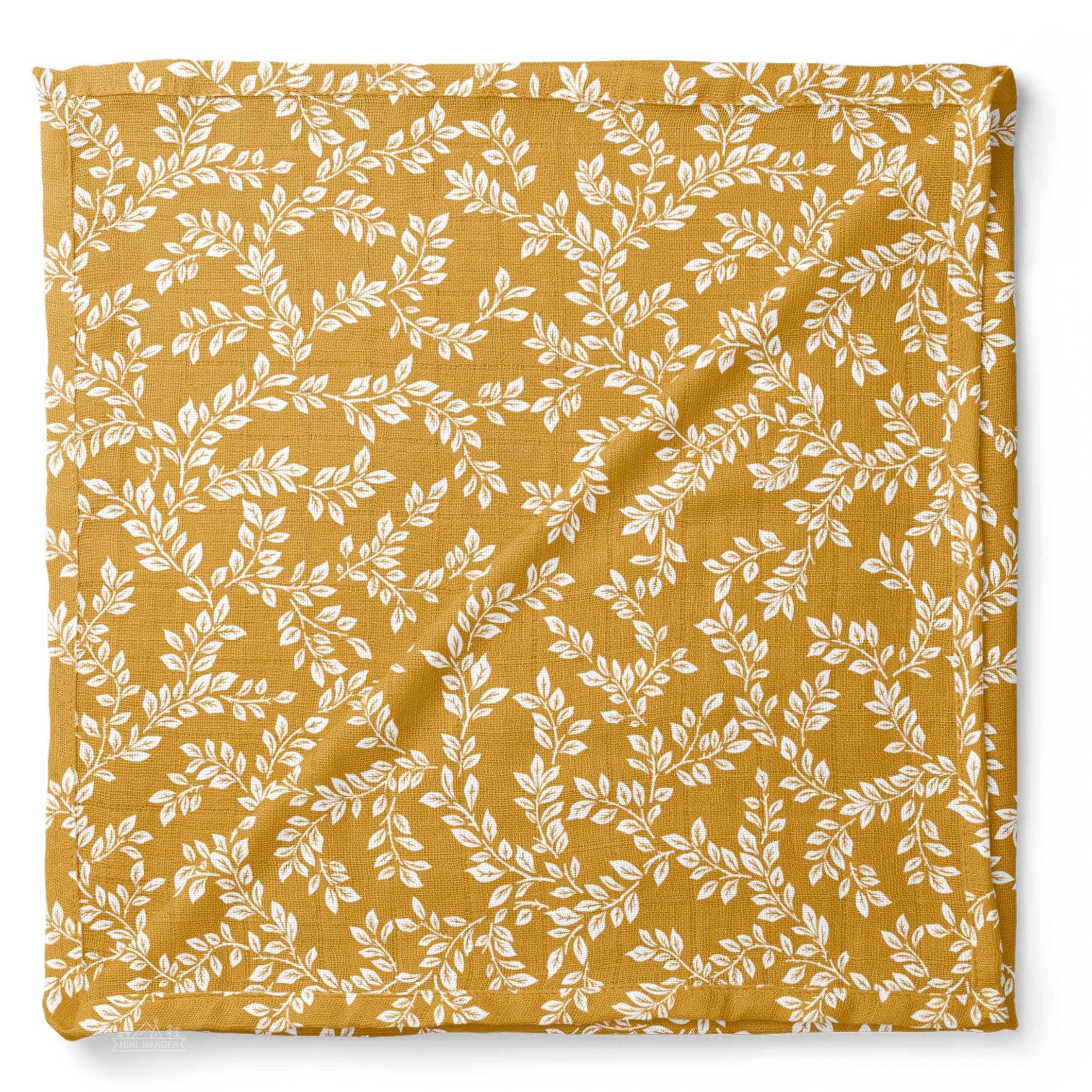 Muslin Swaddle Baby Blanket – Leafy Sprig