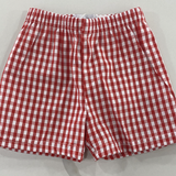 Boy's Gingham Lined Shorts | Red