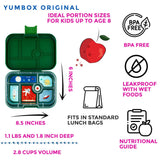 Leakproof Yumbox Tapas Greenwich Green 4C Tray - Largest