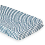 Muslin Change Pad Cover - Blue Gingham