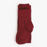 Crimson Cable Knit Tights