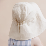 Wide-brim Sun Hat, Ecru | Cotton Linen Kids & Baby Hat