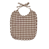 Woven Tie Bib | Plum Gingham