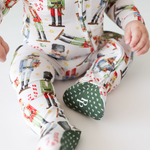 Nutcracker Footie Zippered One Piece bamboo pajamas posh peanut baby clothes 