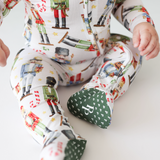 Nutcracker Footie Zippered One Piece bamboo pajamas posh peanut baby clothes 