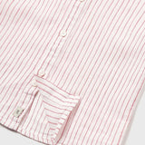 Red Stripe Mandarin Collar Shirt