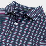 Youth Hillside Stripe Polo - Midnight/Deep Red