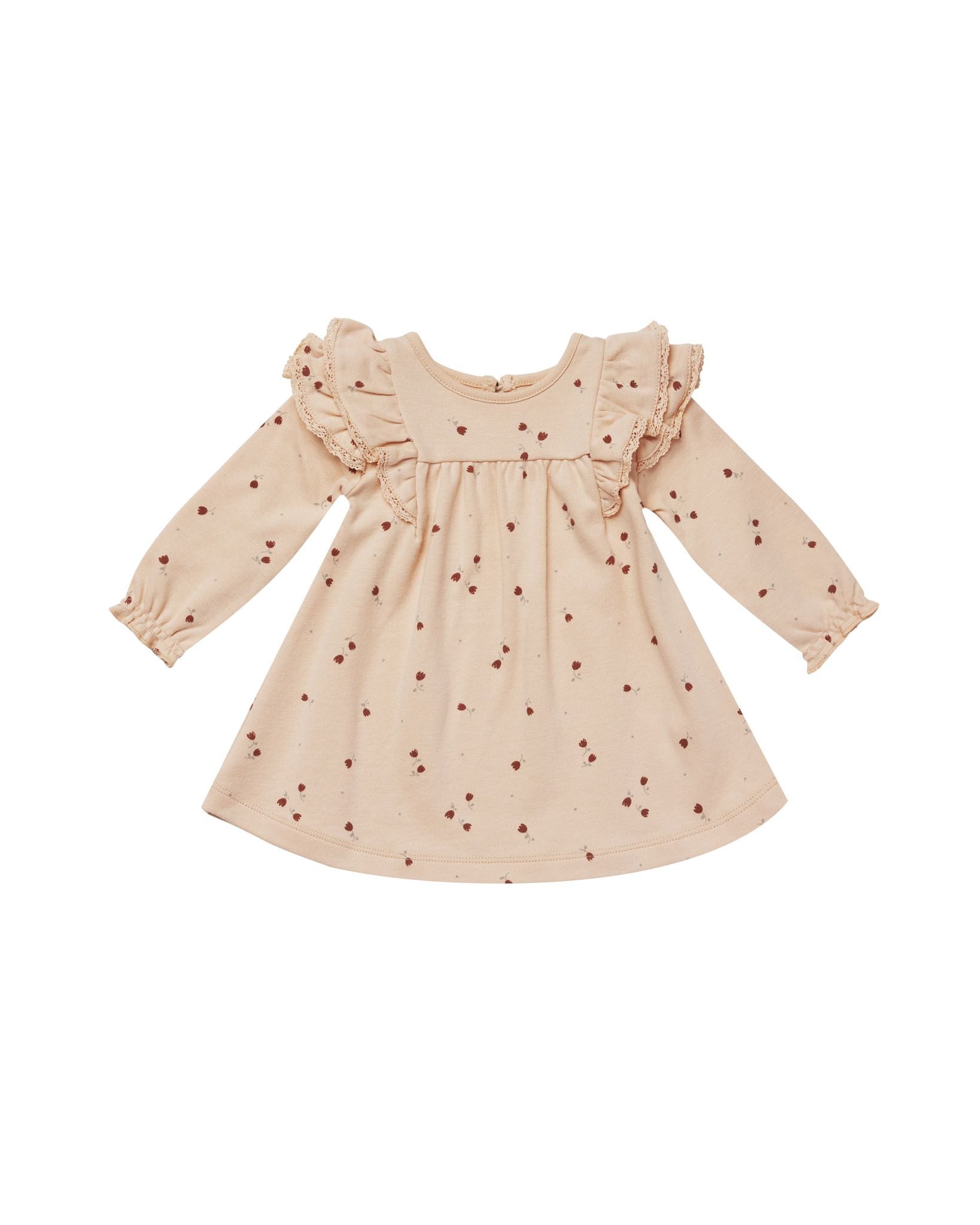 Long Sleeve Flutter Dress | Tulips baby girl toddler girl organic dresses quincy mae
