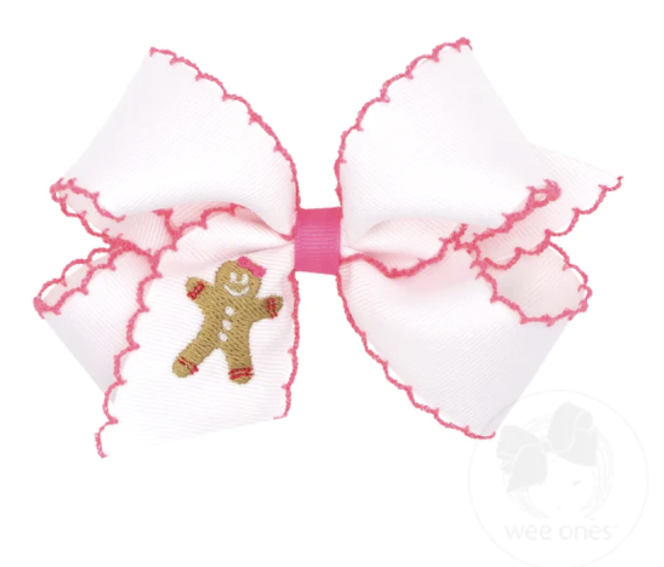 Moonstitch Embroidered Gingerbread Bow