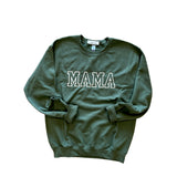 Mama Embroidered Olive Sweatshirt