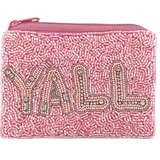 Pink Y'all Beaded Coin Purse