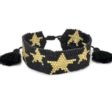 Black Gold Star Beaded Bracelet