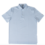 Caddie Stripe Performance Polo | Seagrass/White/Blue