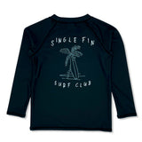 Single Fin L/S Rash Top - Black