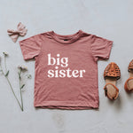 Mauve Big Sister Kids Tee sibling shirt