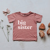 Mauve Big Sister Kids Tee sibling shirt