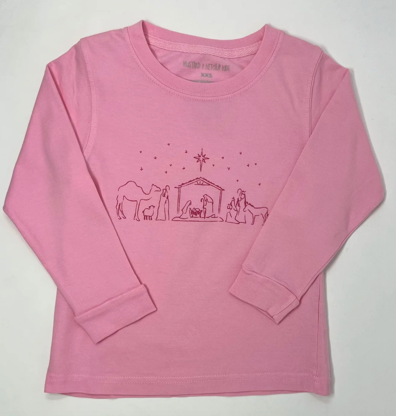 Long Sleeve Pink Nativity T-Shirt