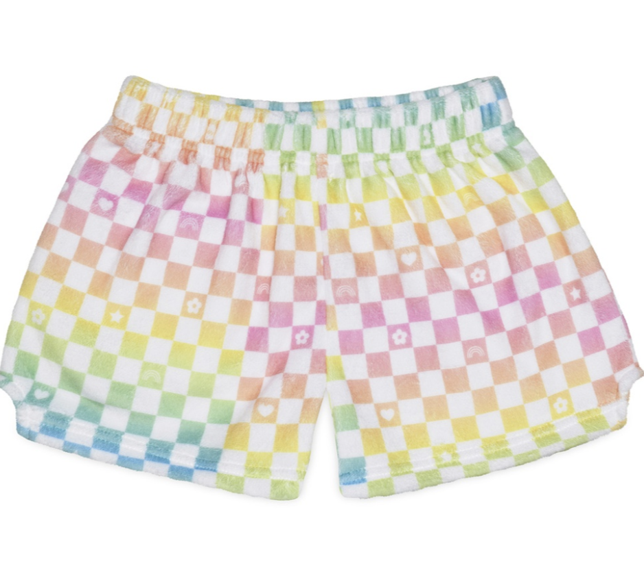 Ombre Checkerboard Plush Shorts