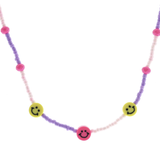 Kids 14” Pink Happy Face Necklace