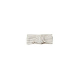 Ribbed Knotted Headband | Silver Stripe