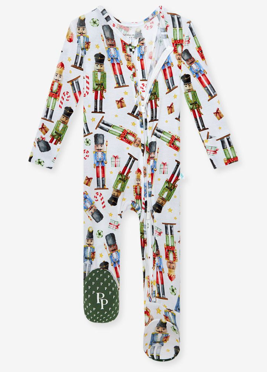 Nutcracker Footie Zippered One Piece footie Christmas pajamas posh peanut