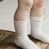 Natalie Frill Knee High Sock - Shell