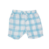 Painted Gingham Blue Solid Muslin Short