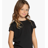 Girls Crew Neck Tee - Black