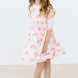 Fun & Flowers 3/4 Sleeve Twirl Dress