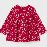 Heart Knit Dress - Red