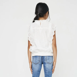 Eyelet Ruffled Sleeveless Top