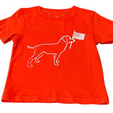 Size 8 Last one S/S Red Dog with Flag T-Shirt