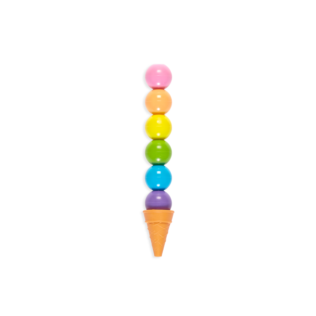 Rainbow Scoops Vanilla Scented Stacking Erasable Crayons