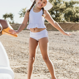 Periwinkle Blue Seersucker Peplum Tankini