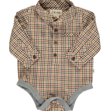 Navy/Gold Plaid Jasper Woven Onesie