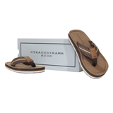 Little Boy's Tison Flip-Flops Brown Sandals