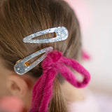 Boutique Gel Sparkle Hairclips | Silver or Pink