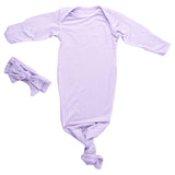 Ultra Soft Knotted Baby Gown - Lavendar