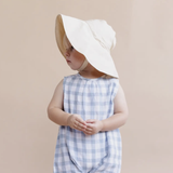 Wide-brim Sun Hat, Ecru | Cotton Linen Kids & Baby Hat