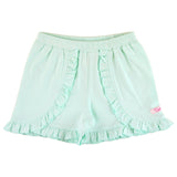 Light Aqua Ruffle Trim Knit Short